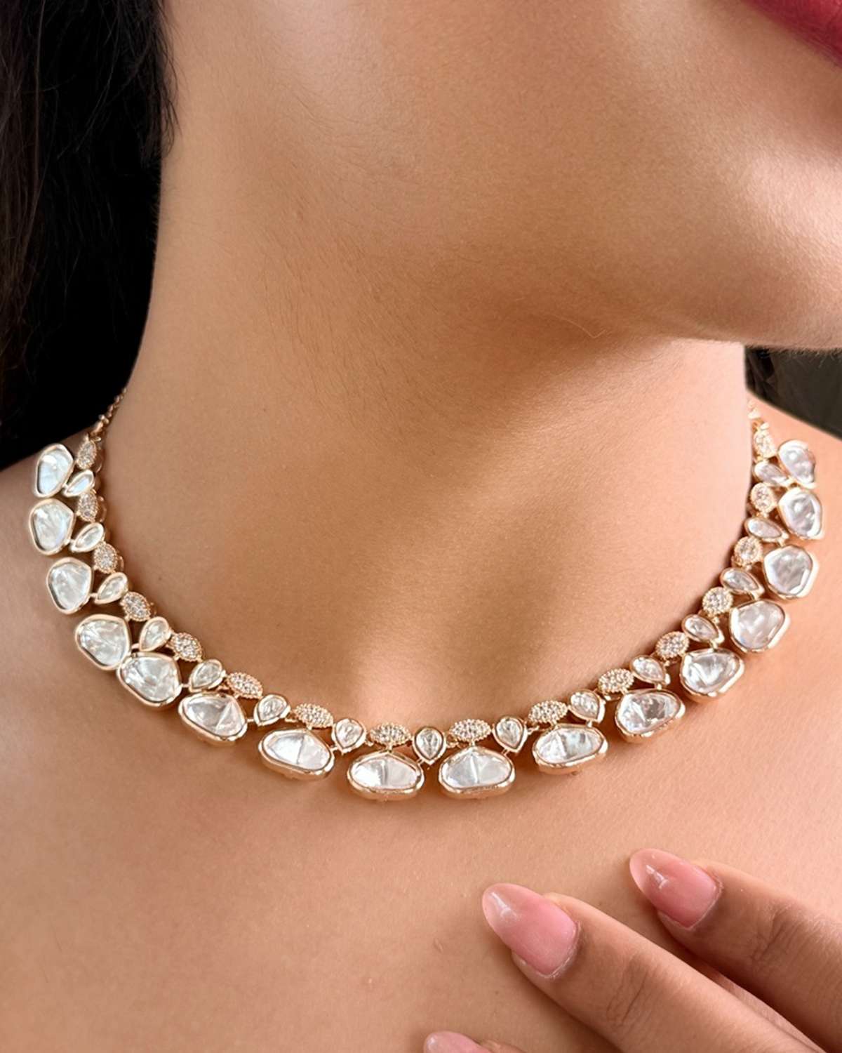 Ivory Bloom Polki Necklace