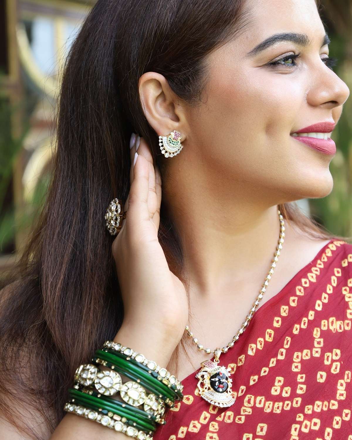 Khatu Shyam Pendant Set