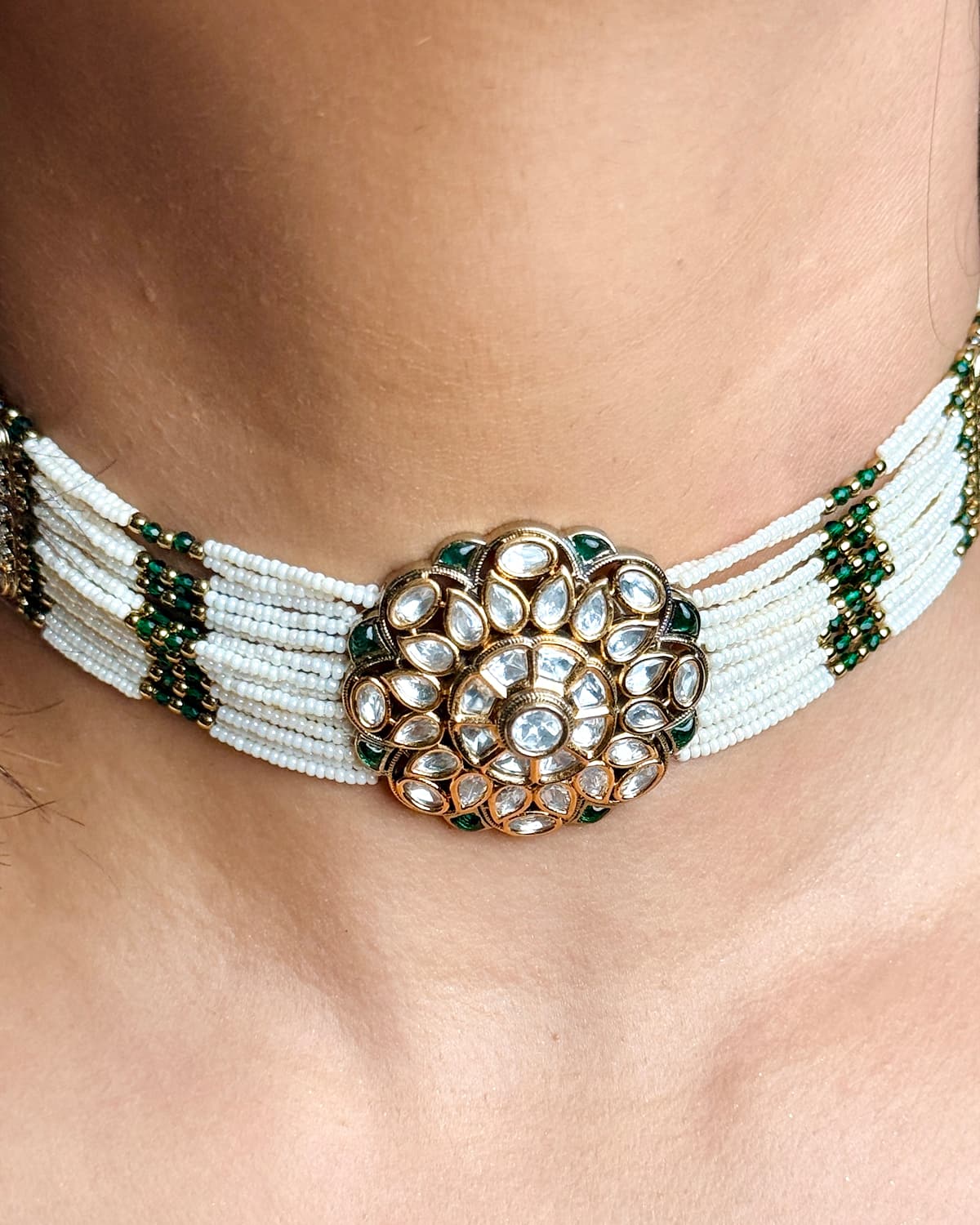 Meera Moissanite & Pearl Choker