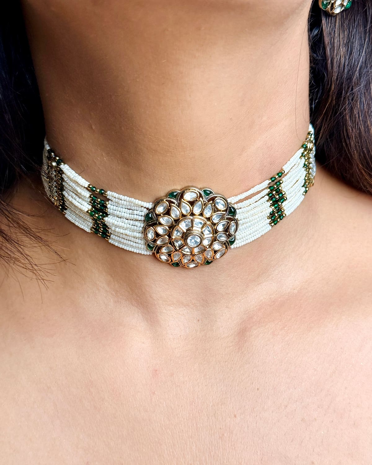 Meera Moissanite & Pearl Choker