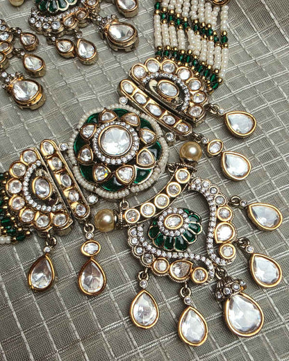 Mumtaz Moissanite & Pearl Choker Set