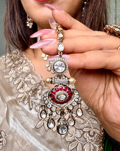Mumtaz Moissanite & Pearl Choker Set