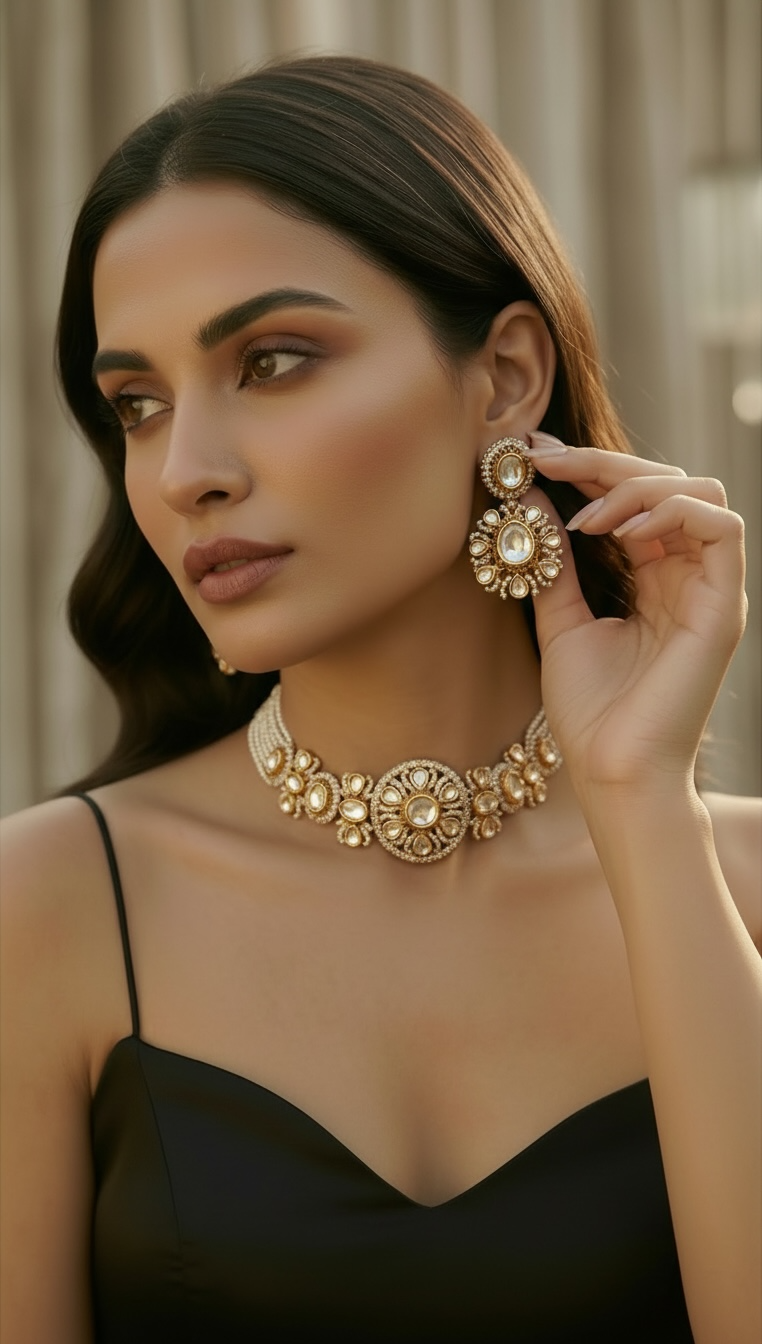 Inaaya Pearl Kundan Choker