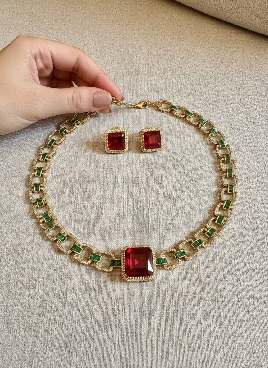 Alina Ruby Link Choker