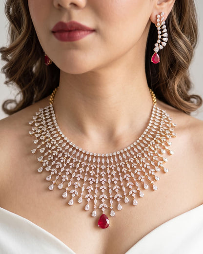 Reyna Diamond Waterfall Necklace