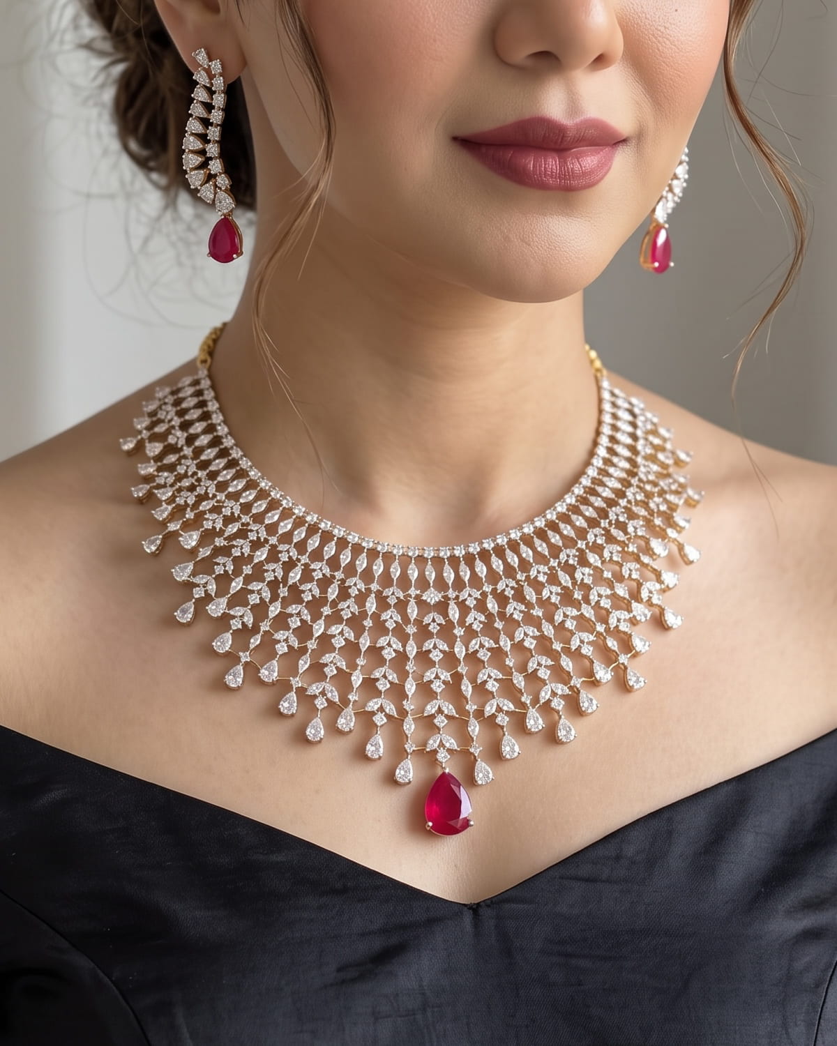 Reyna Diamond Waterfall Necklace