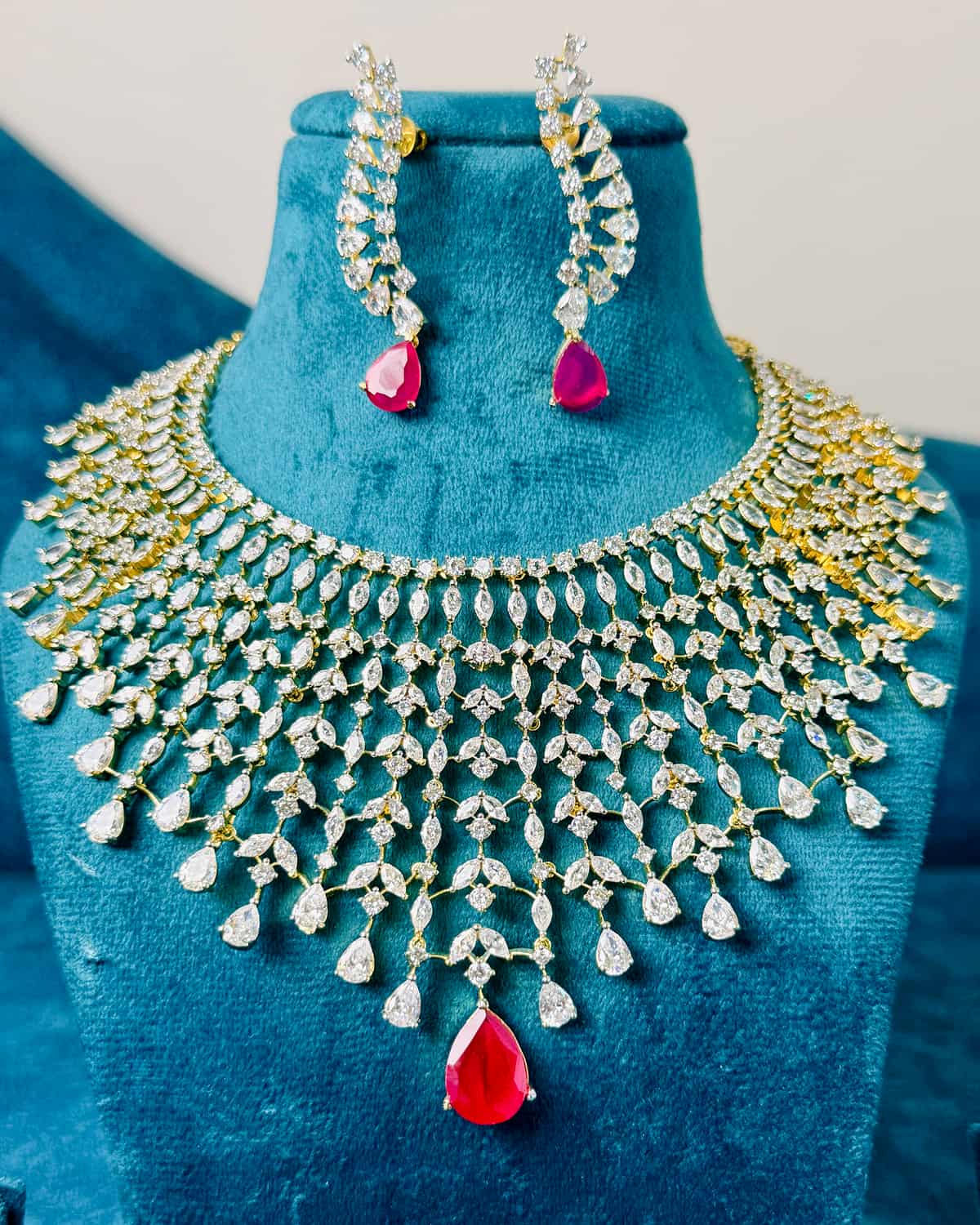 Reyna Diamond Waterfall Necklace