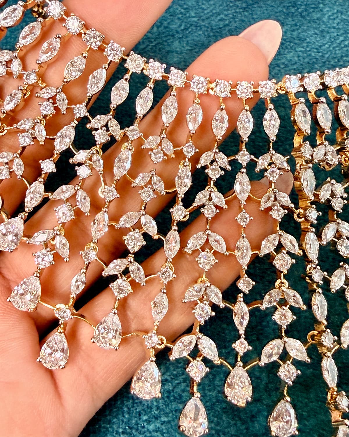 Reyna Diamond Waterfall Necklace