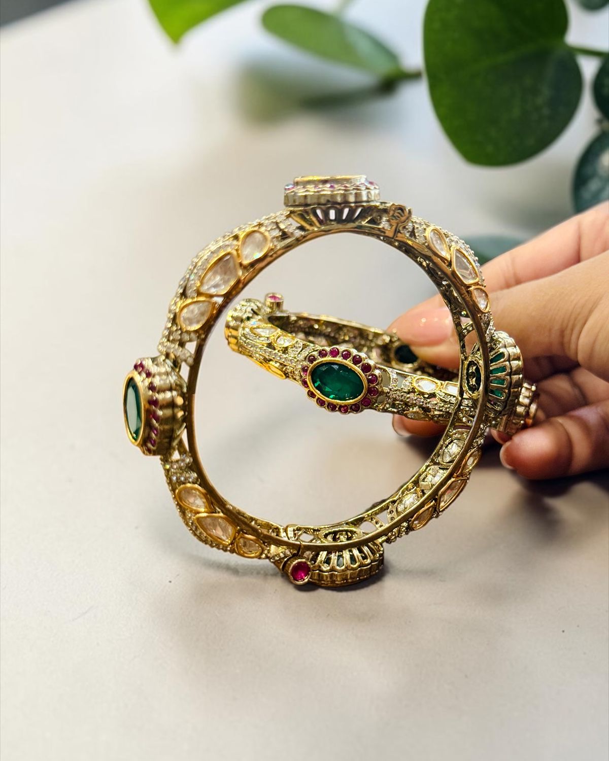 Rhea Moissanite Kada Bangles