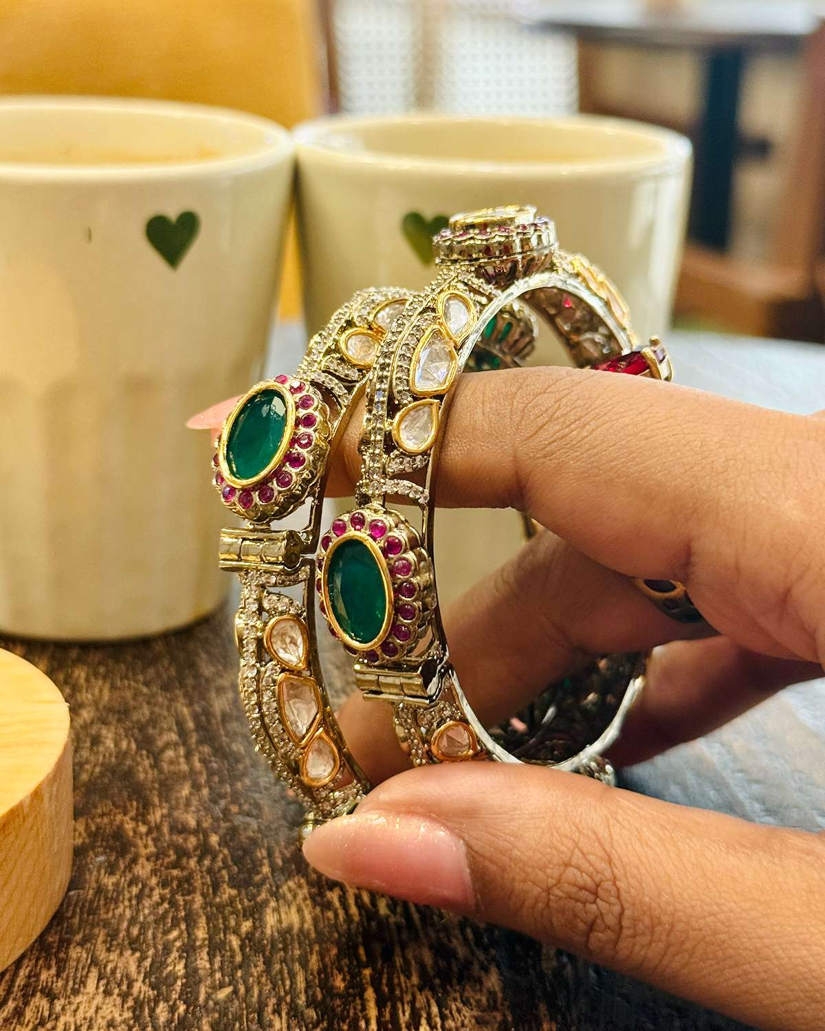 Rhea Moissanite Kada Bangles