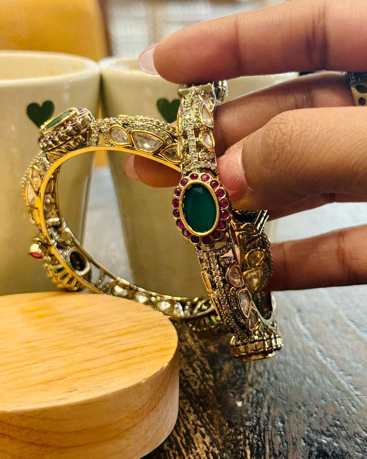 Rhea Moissanite Kada Bangles