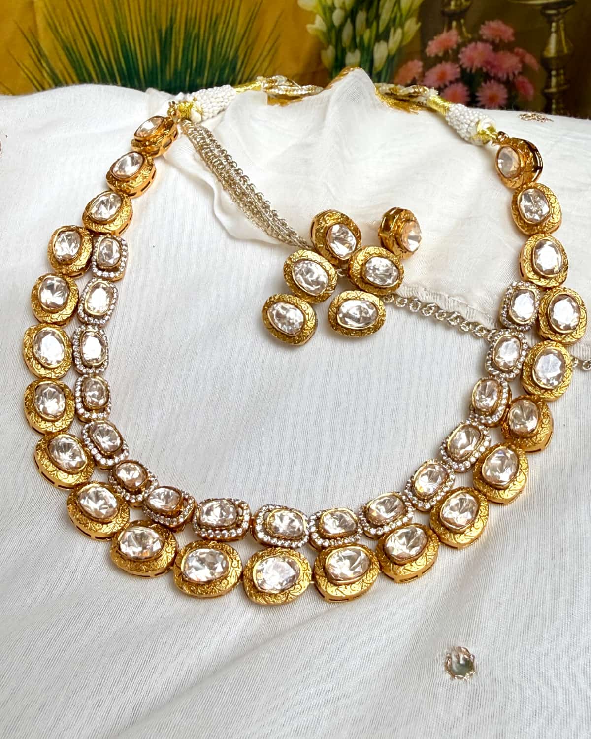 Tara Double-Layer Polki Necklace