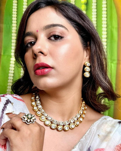 Tara Double-Layer Polki Necklace