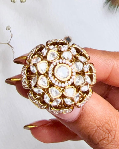 The Ivory Lotus Moissanite Ring