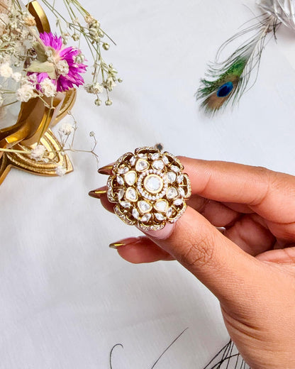 The Ivory Lotus Moissanite Ring
