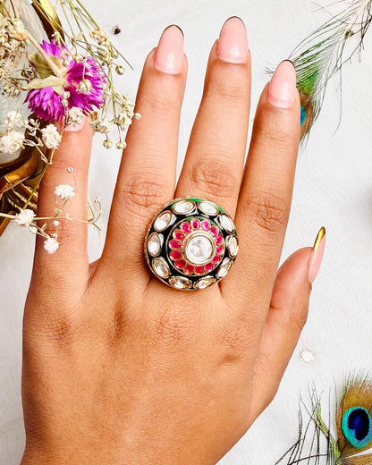 The Meenakari Moissanite Ring