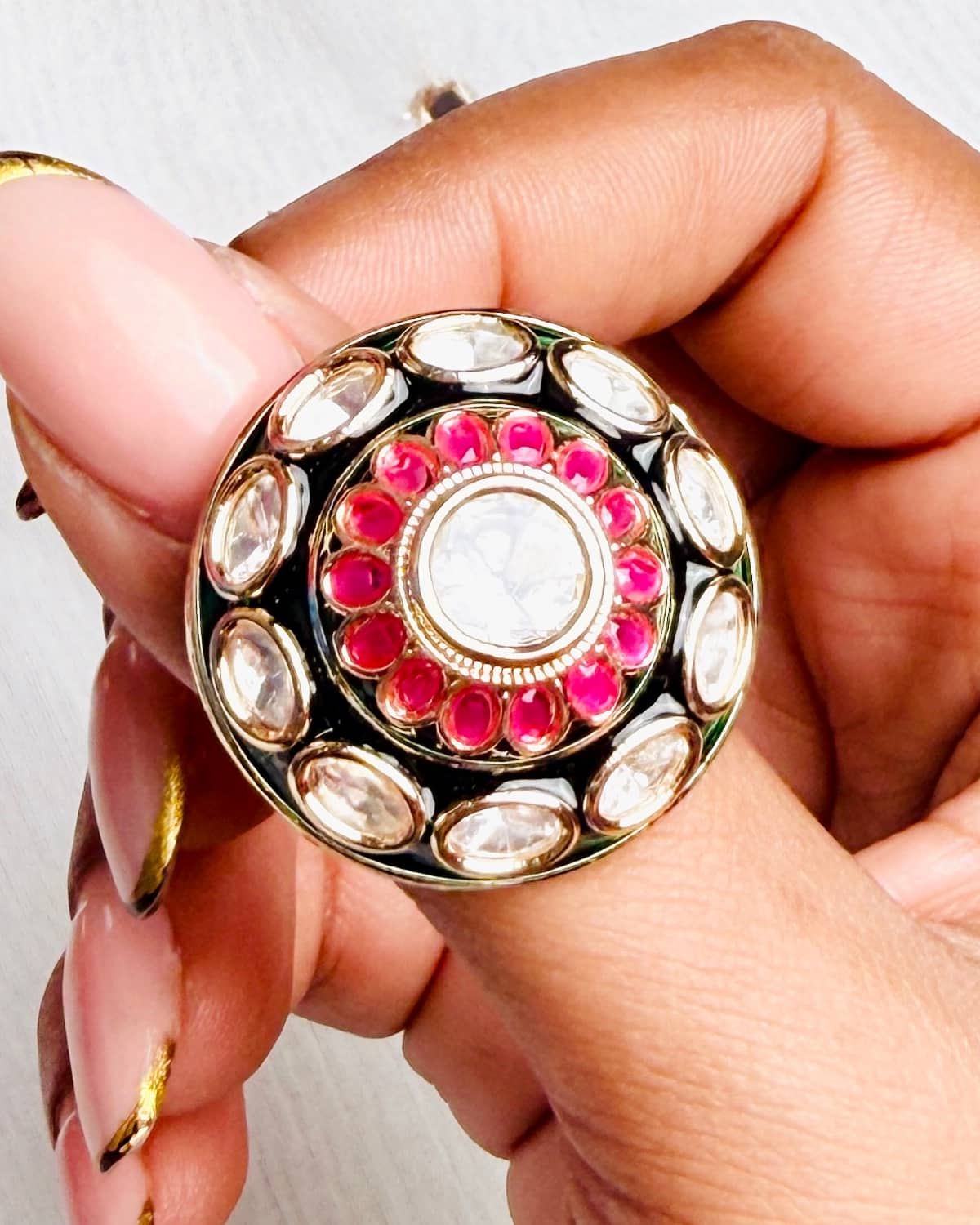 The Meenakari Moissanite Ring
