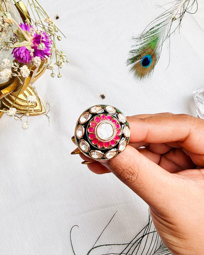 The Meenakari Moissanite Ring