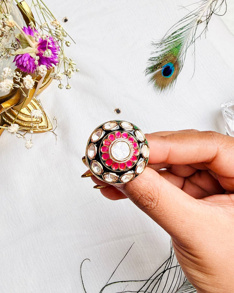 The Meenakari Moissanite Ring
