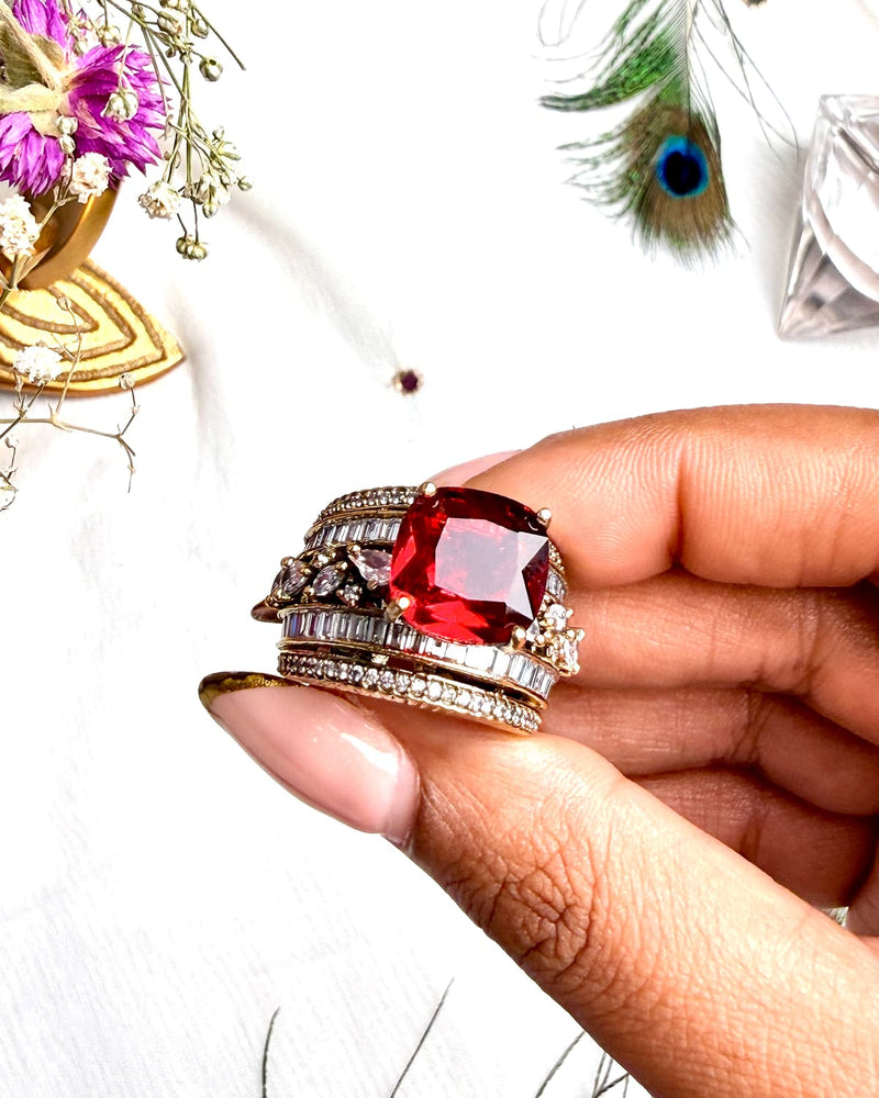 The Royal Crimson Stack Ring