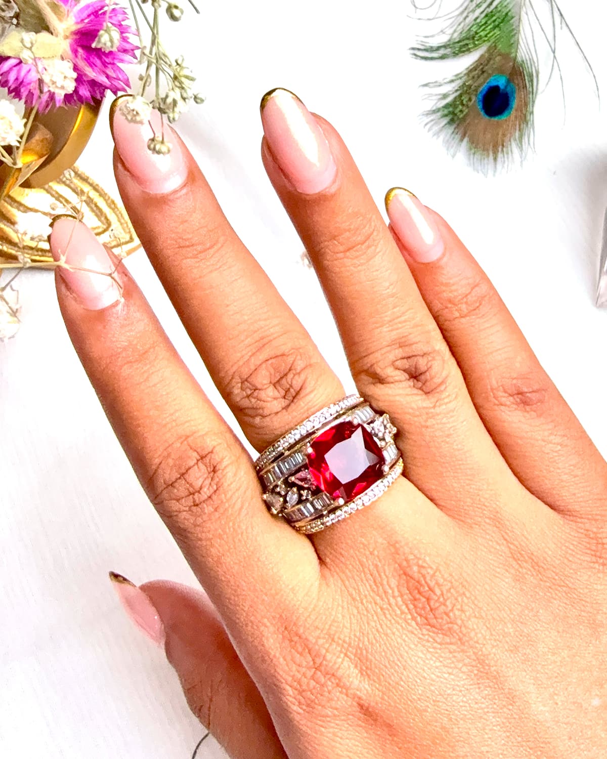 The Royal Crimson Stack Ring