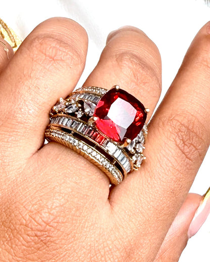 The Royal Crimson Stack Ring