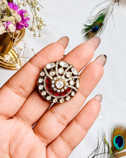 The Ruby Sunburst Moissanite Ring