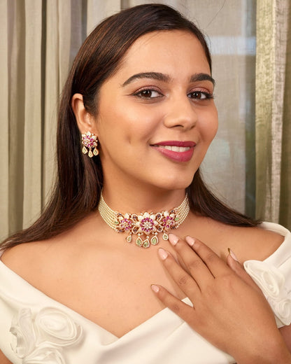 Whispering Woods  Pearl-Mesh Choker