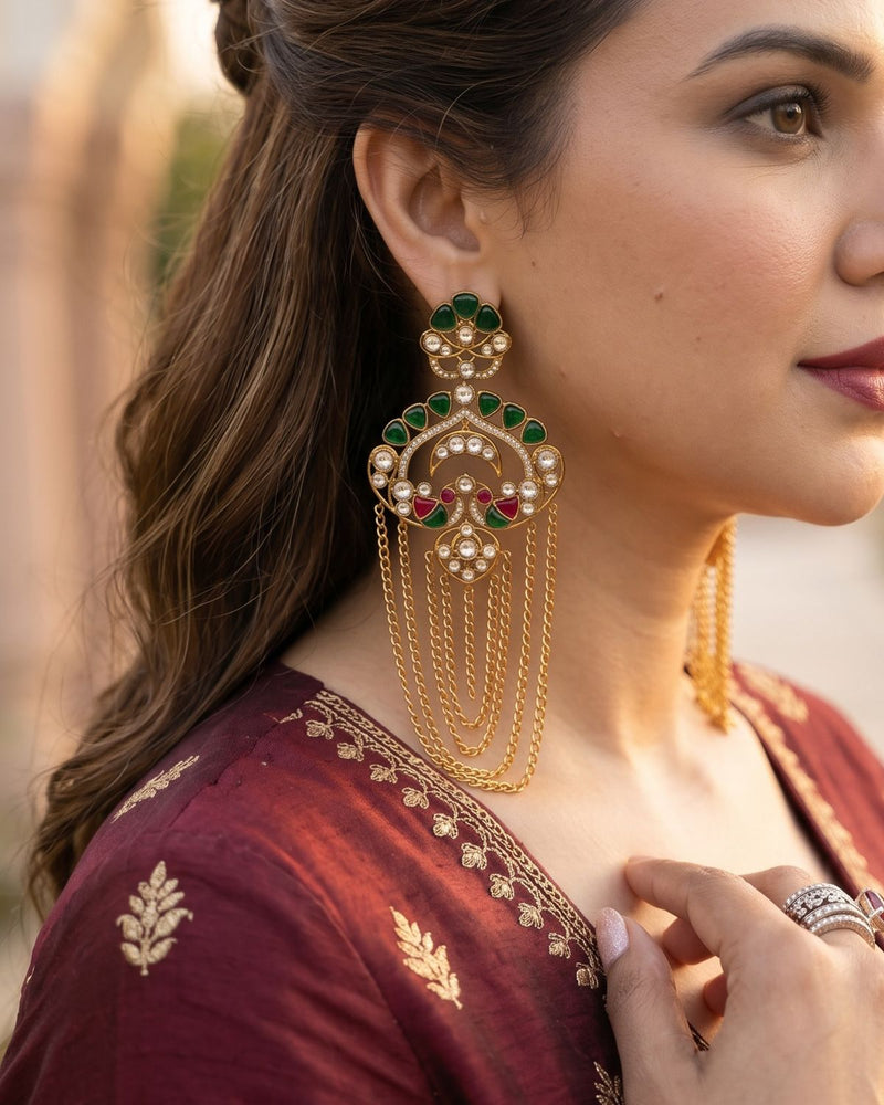 Zoya Pachi Kundan Earrings