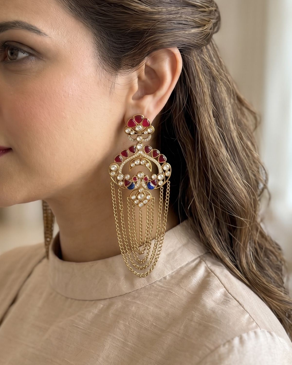 Zoya Pachi Kundan Earrings