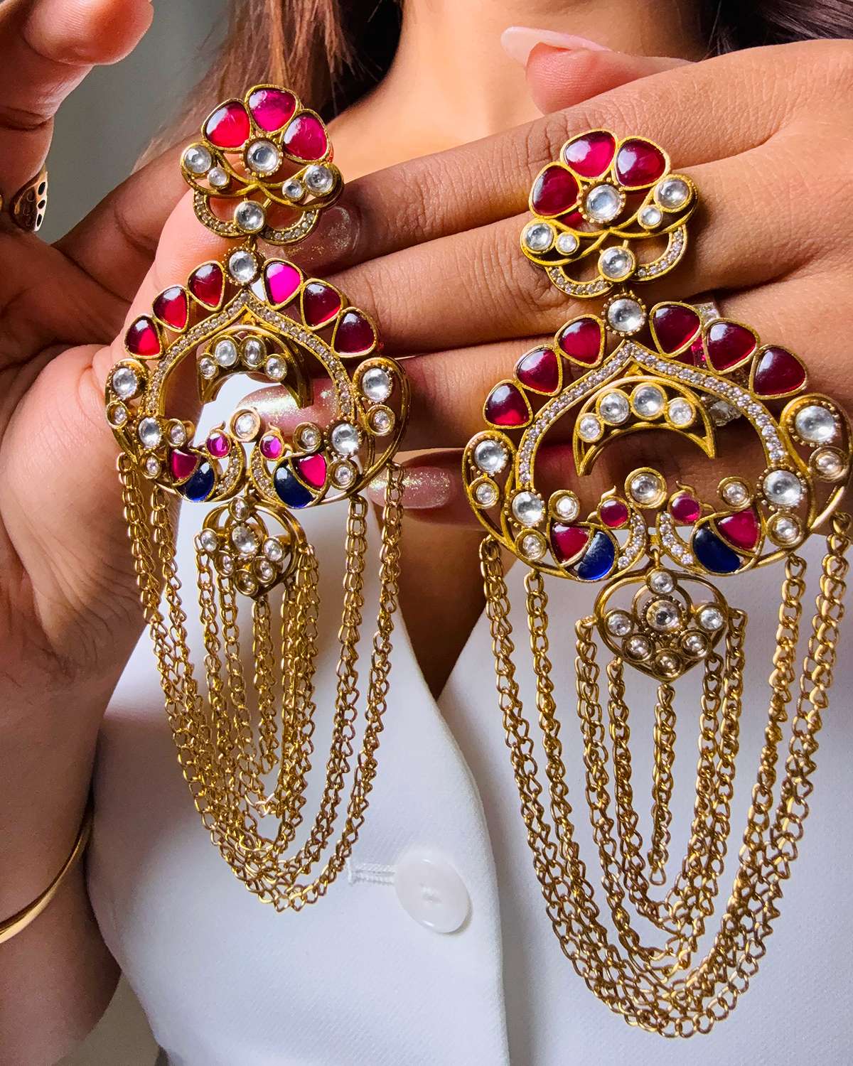 Zoya Pachi Kundan Earrings