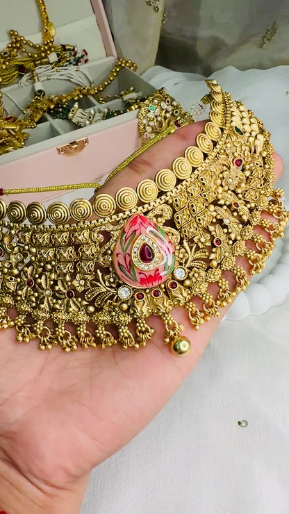 Antique Rajwadi Choker Trio