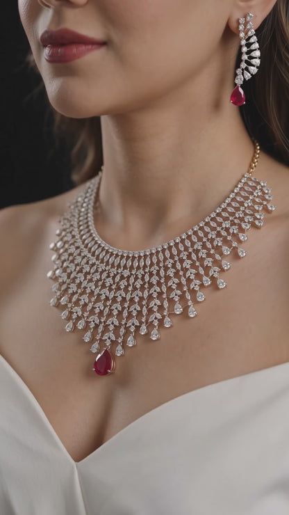 Reyna Diamond Waterfall Necklace