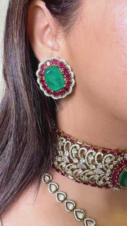 Ameera Emerald Regal Choker Set