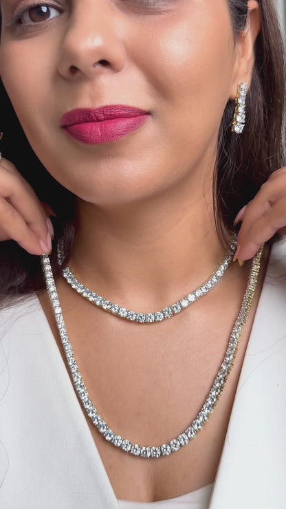 Celeste Solitaire Tennis Necklace